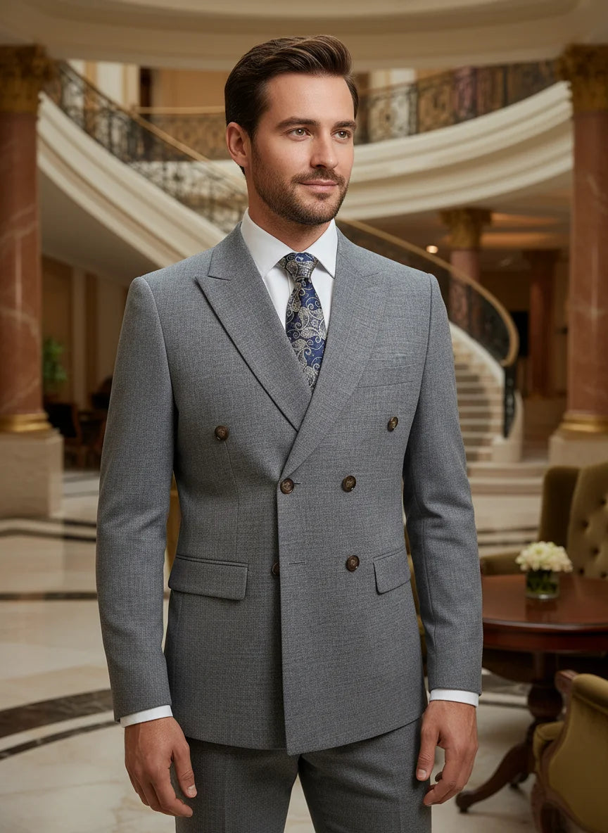 ST Cassy new Elegant Man Suit Two-piece dress light blue Modern Wedding Party Suits for Men Stylish Business office suit tuxedo