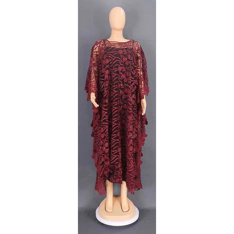 White Lace Hollow Africa Dresses for 2023 Muslim Women Dress African Clothes Dashiki Taditional Boubou Arabic Robe Femme Ramadan