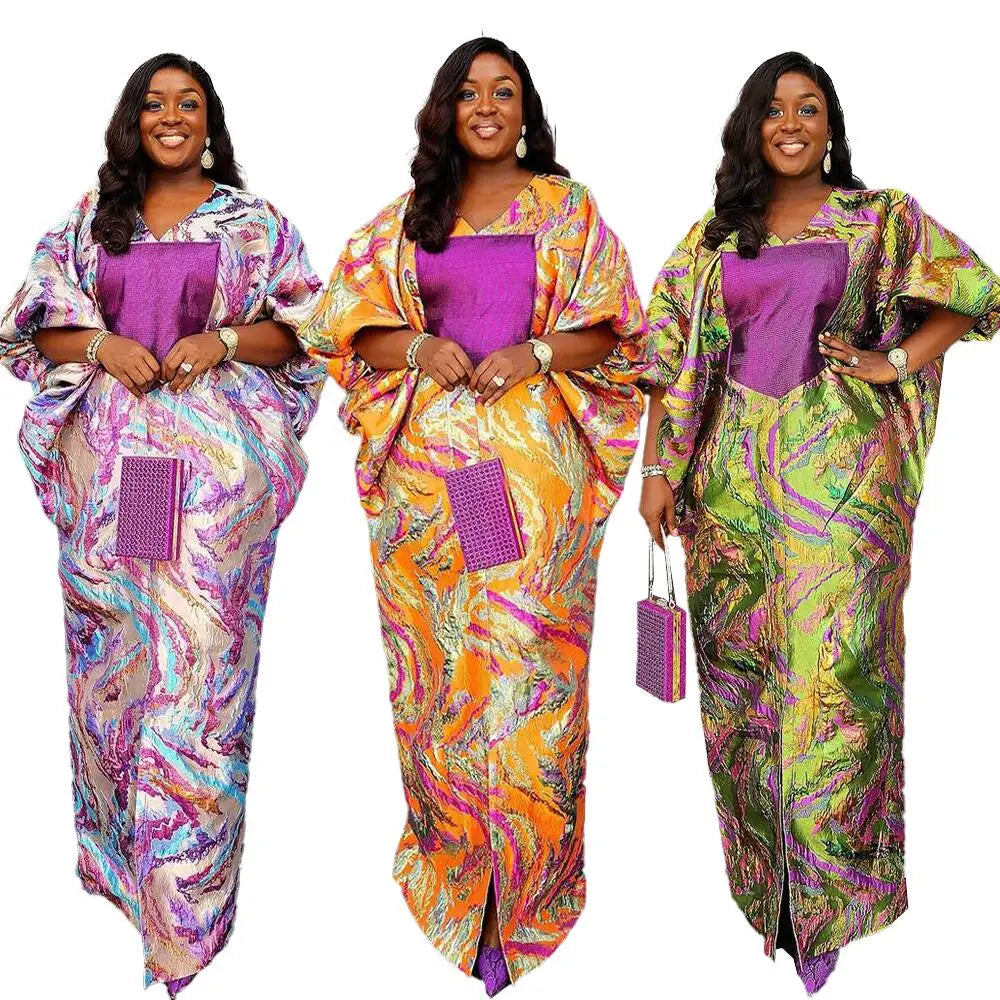Fresh african dresses for woman Expensive jacquard fabric turkey dresses for woman luxury luxury long dresses