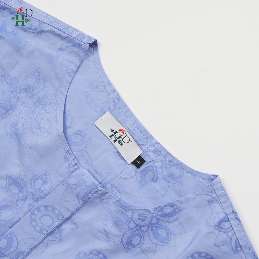 H&D African Clothes Embroidery Blue Gown Plus Size For Men Elegant Party Wedding Thobe 3 PC Top and Pants Suits Set Daily Wear