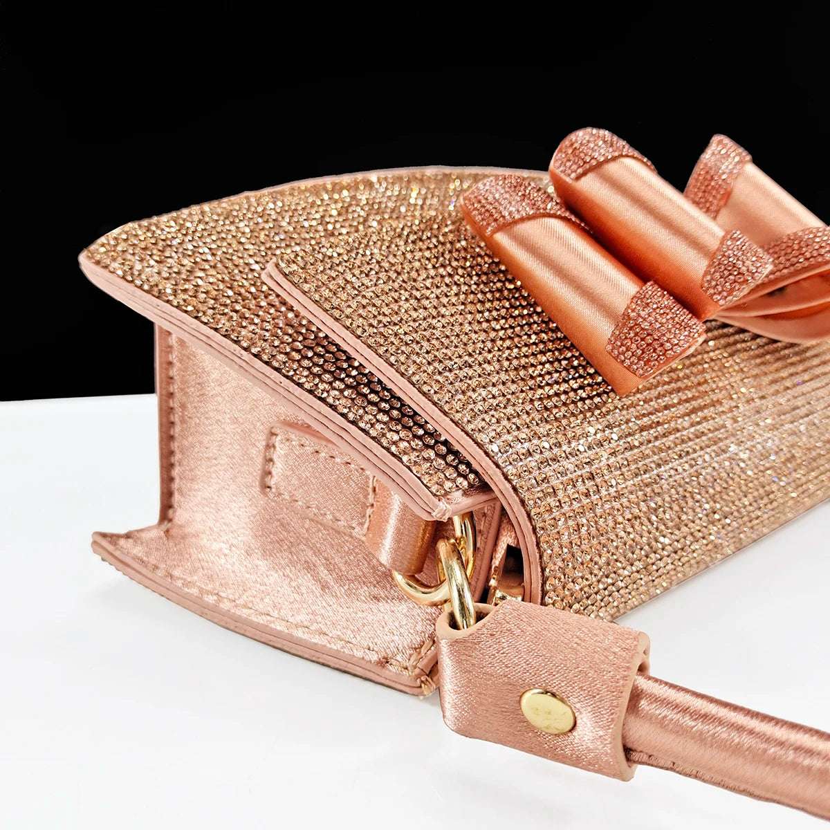 Queena Yan Italian Design High Quality Elegant Butter-fly Design Decoration Peach Color Party Wedding Women Shoes and Bag