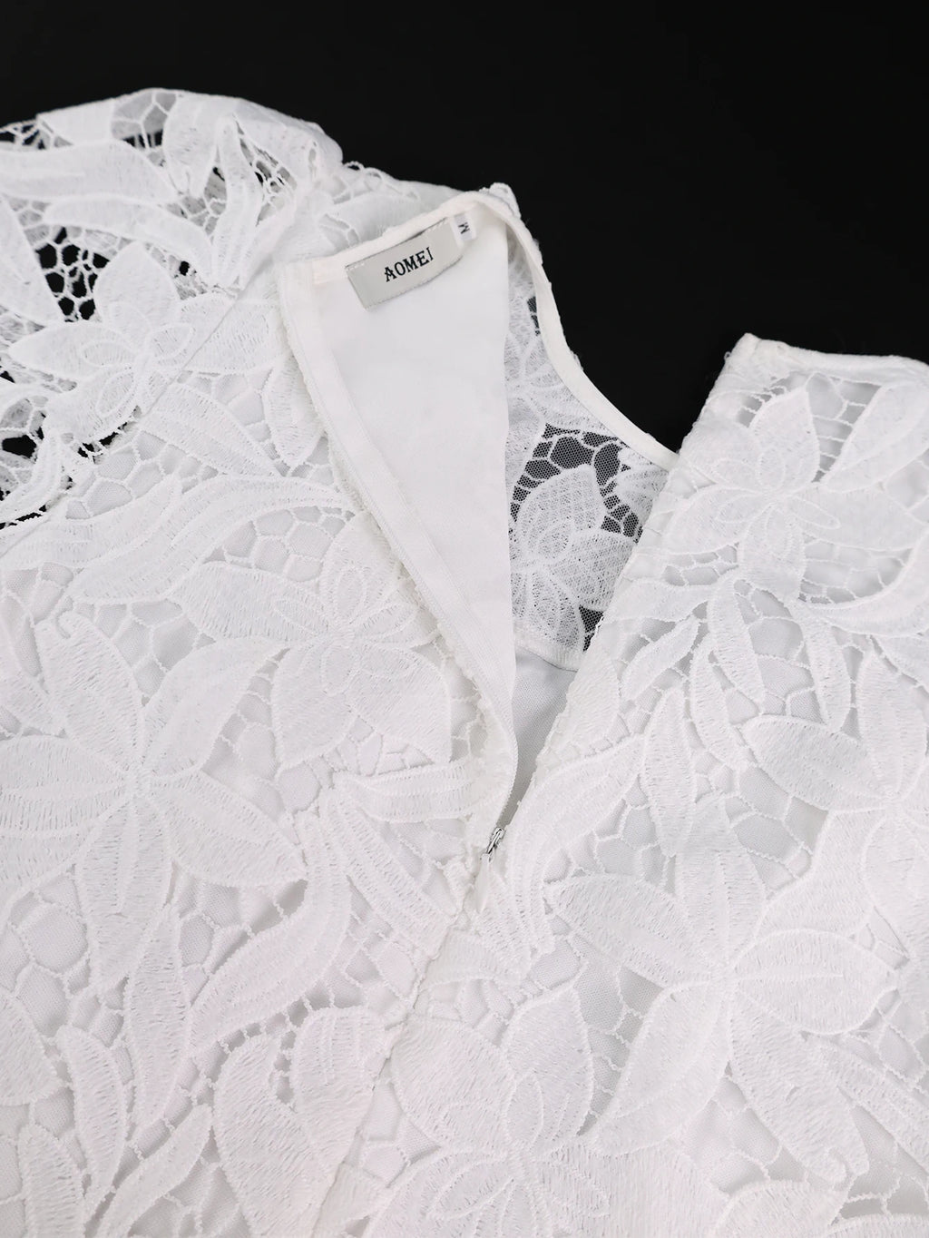 Elegant Lace Dress Irregualr Length Wedding Guest Bridal Shower for Bride Midi O Neck Hollow Out Women Classy Business Party New