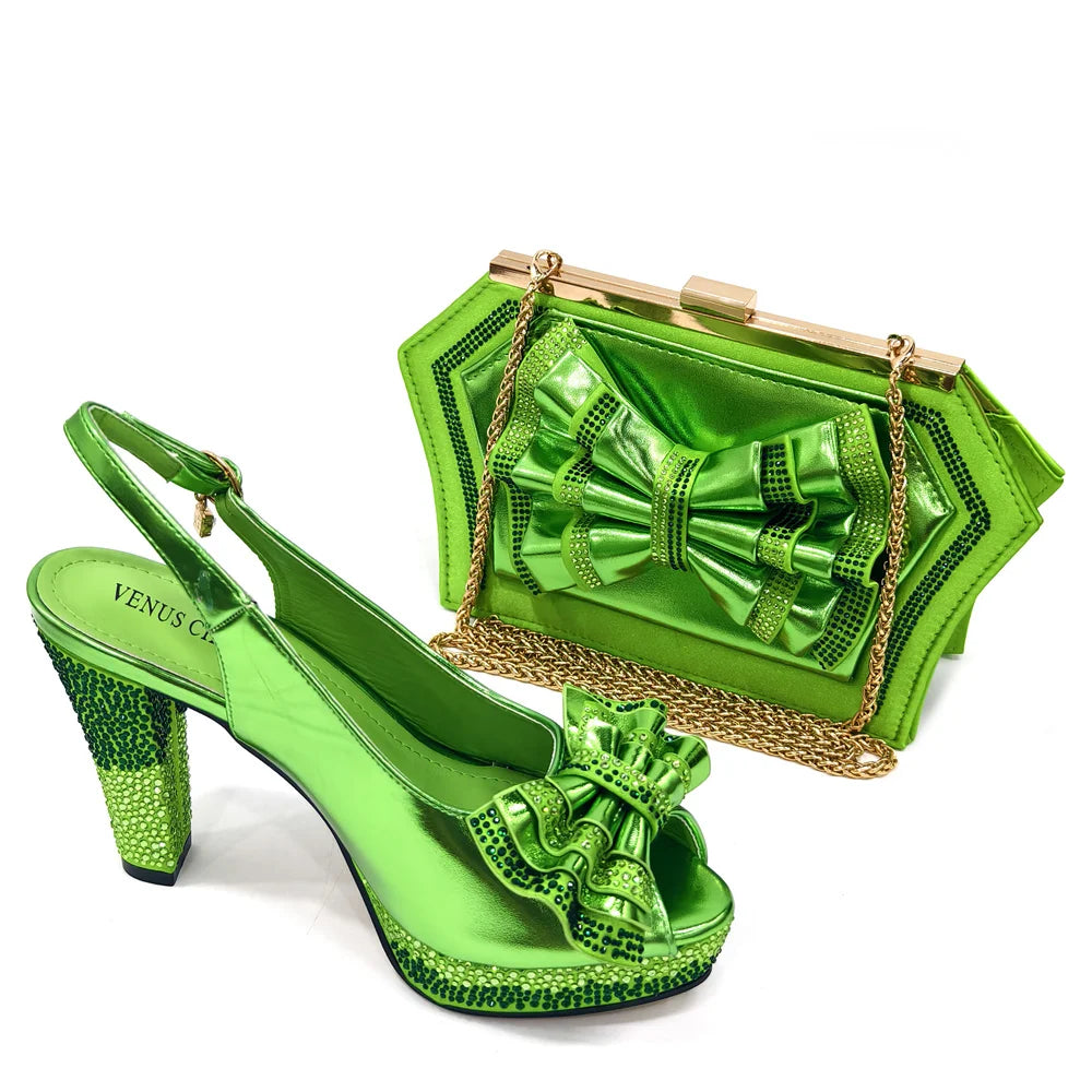 2024 Lastest Italian Design Fashion Style Ladies Shoes With Matching Bag Set 2024 Nigerian Shoes and Bag Set in Wine Color