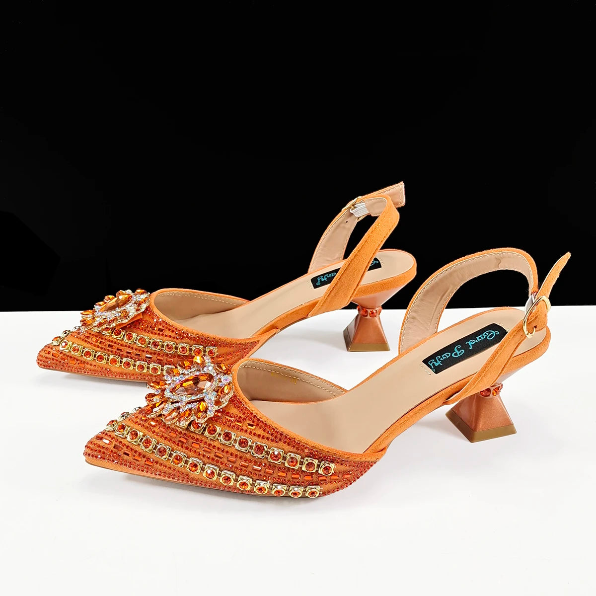 Queena Yan 2025 Elegant Fruit Green Women's Green Heels and Rhinestone Handbag Set - Italian Design for Weddings and Parties