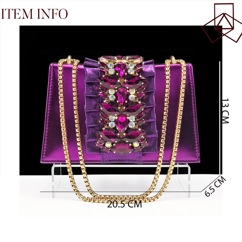 Queena Yan Spot goods Elegant Women Heels Shoes and Bag Set Decoration Rhinestones Women High Heels Shoes OL Bag And Shies