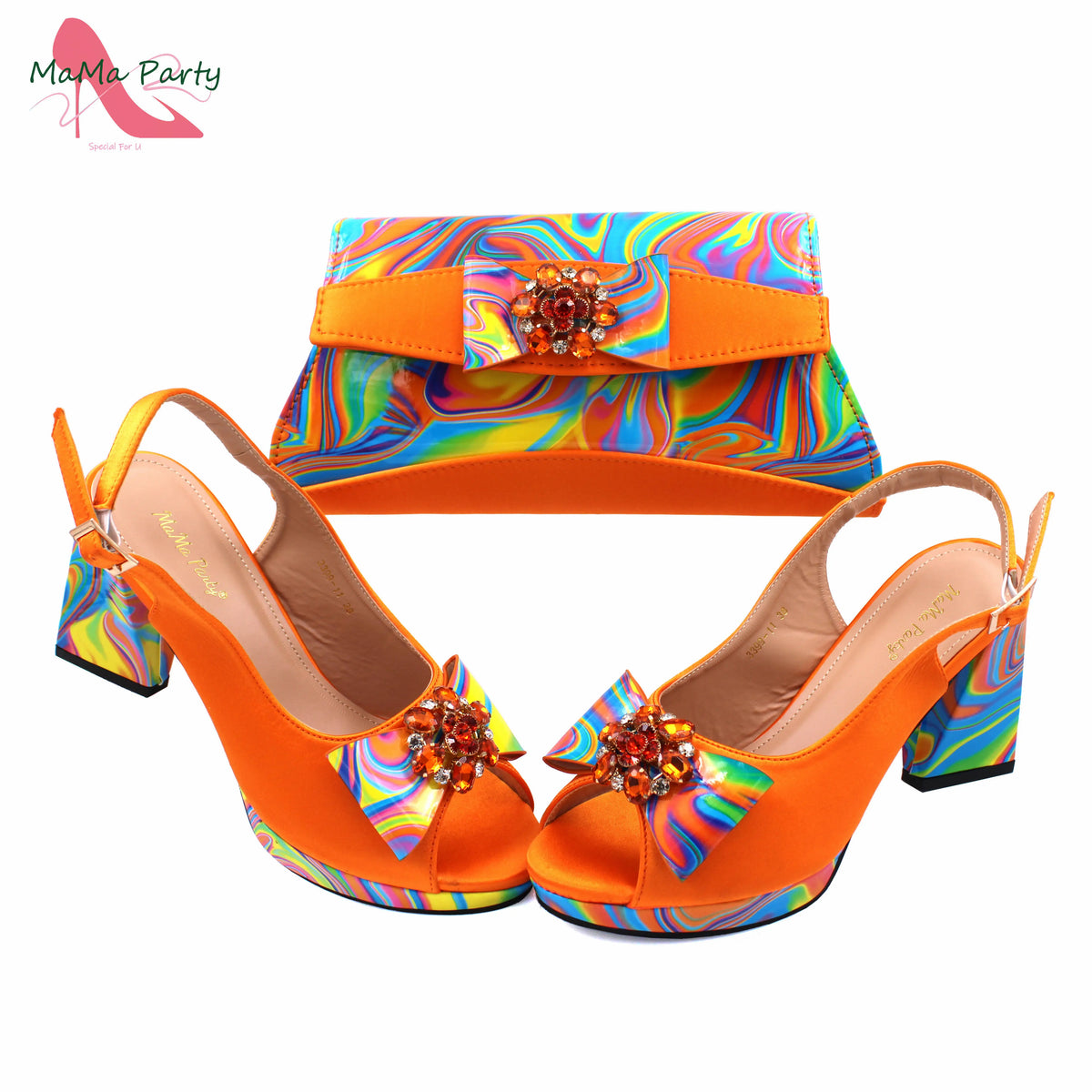 2024 Appliques Specials Italian Design Nigerian Women Shoes Matching Bag Set in Green Color INS Hot Sale Sandals