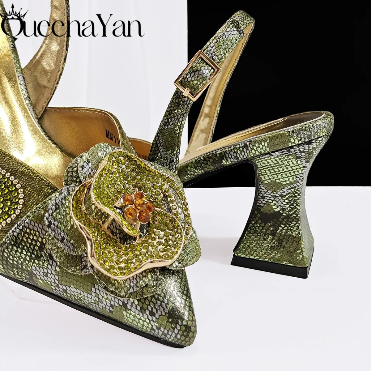 2025 Premium Ladies Party Shoes and Bag Comfortable New Square Heels with Hand Bag For Wedding Or Work