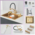 Matte Black 304 Stainless Steel kitchen Sinks Cold And Hot Water Mixer With Soap Dispenser And Cup Disher
