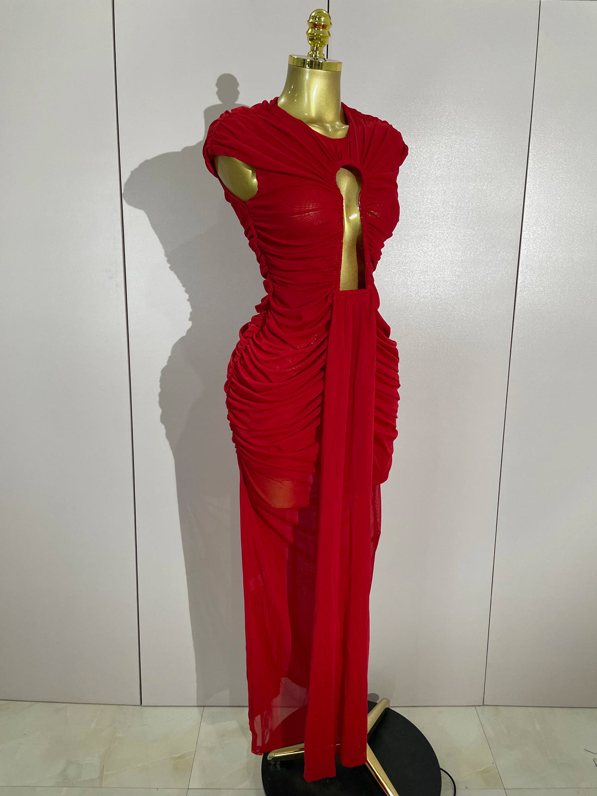 Sexy Sleeveless O-Neck Bodycon Mesh Long Dress 2025 Women Hollow Out Celebrate Fashion Show Celebrity Evening Party Club Dress