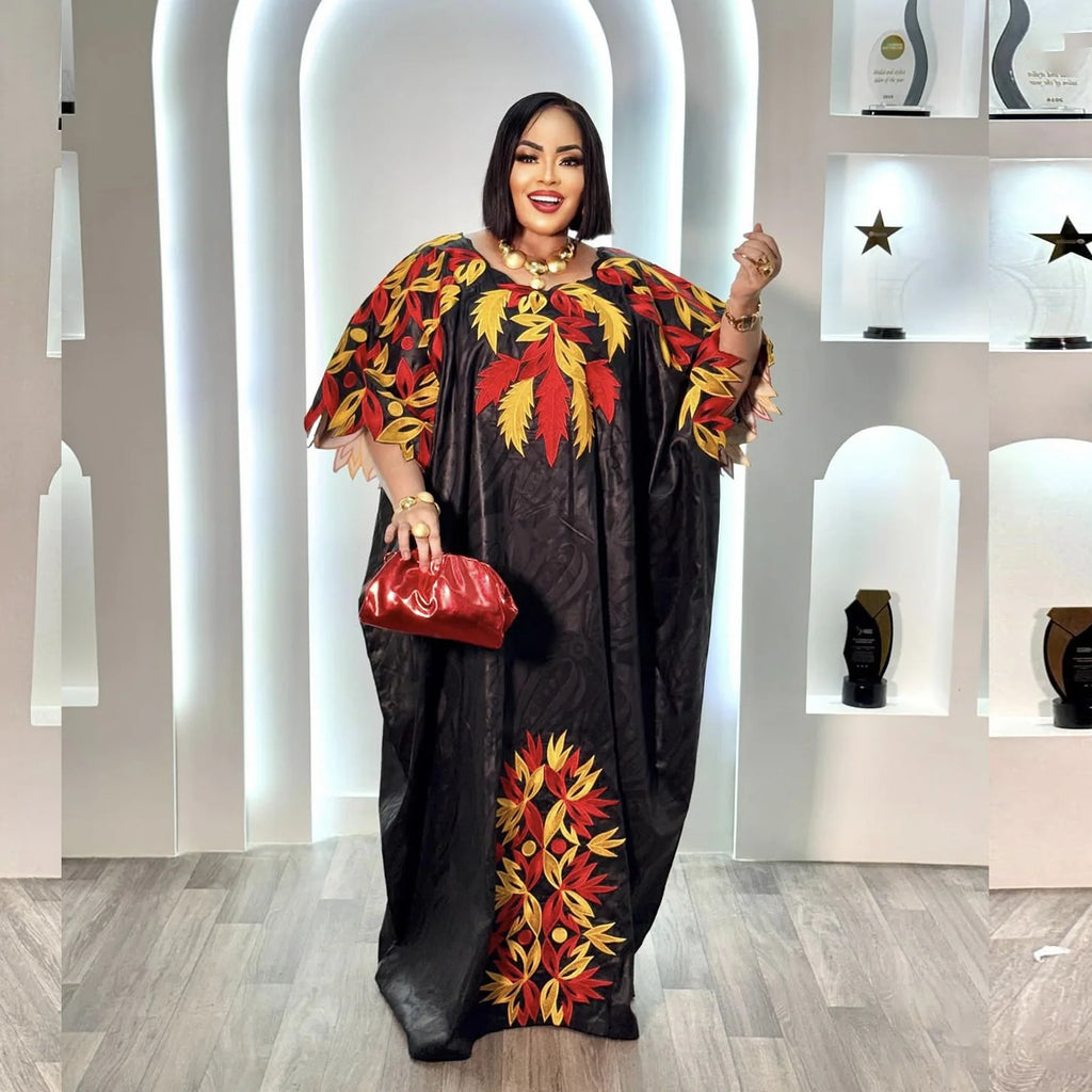 African Attire For Women Abaya Embroidery Plus Size Elegant Party Church Dress