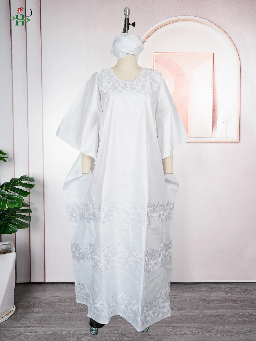 H&D 2026 African dresses for woman Embroidery Bazin Riche Kaftan Dress Wedding Party Djellaba Plus Size Muslim Gown Turkey Dress
