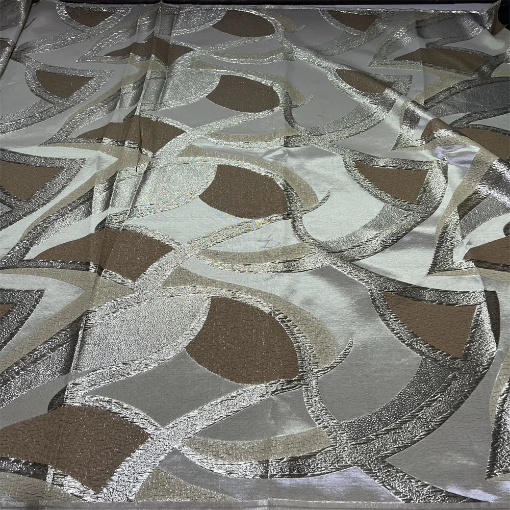 African Nigerian High-Quality Tulle Lace Fabric Jacquard Organza Embroidery Guipure 5 Yard for Party Prom Latest Design YXZ175