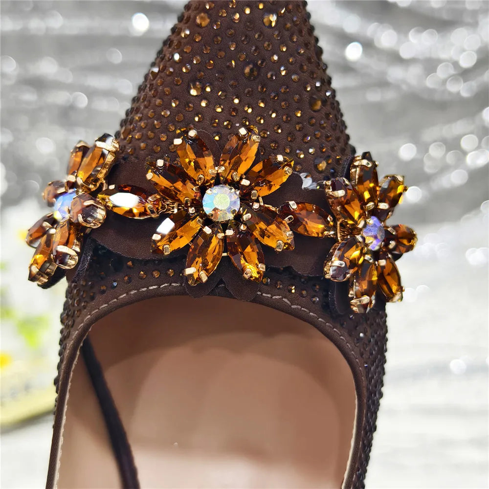 Latest Design Shoes for Women 2025 Designer Luxury Wedding Shoes Bride Party Pumps Decorated with Rhinestone Ladies Sandals
