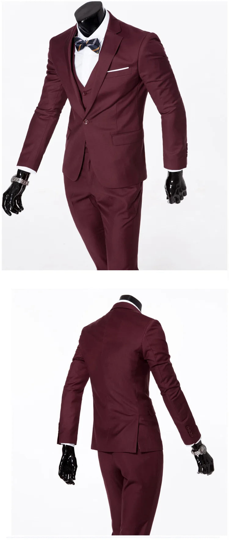 Groom Suit Men Three Piece Set British Style Slim Fit Wedding Suit Business Casual Summer
