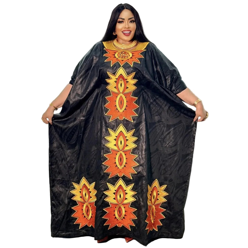 African Attire For Women Abaya Embroidery Plus Size Elegant Party Church Dress