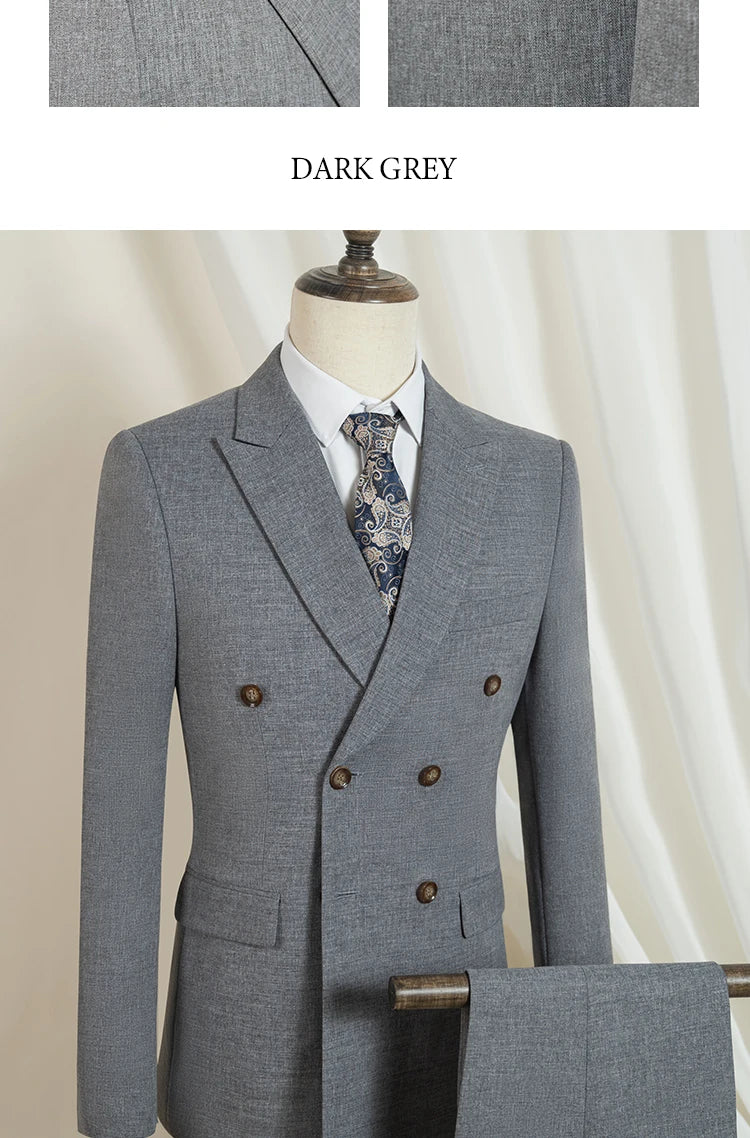 ST Cassy new Elegant Man Suit Two-piece dress light blue Modern Wedding Party Suits for Men Stylish Business office suit tuxedo