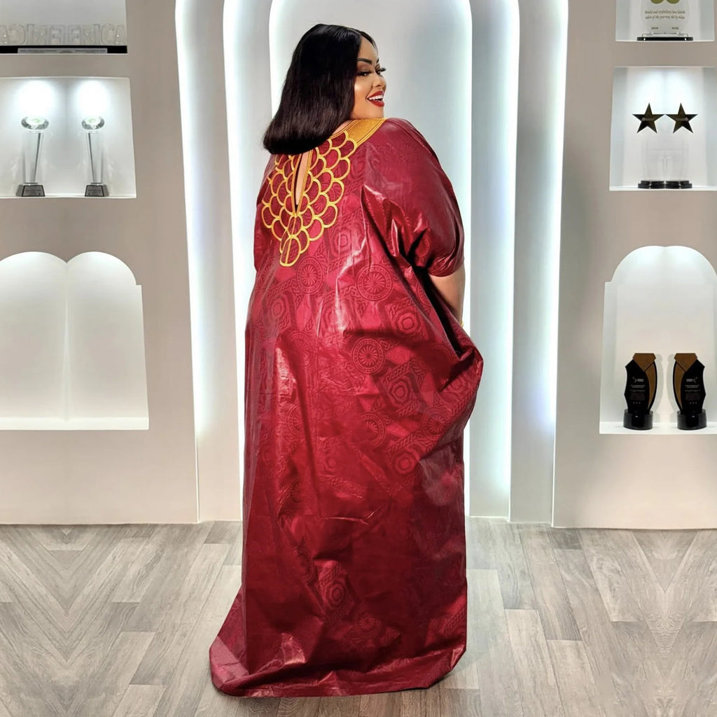 African Attire For Women Abaya Embroidery Plus Size Elegant Party Church Dress