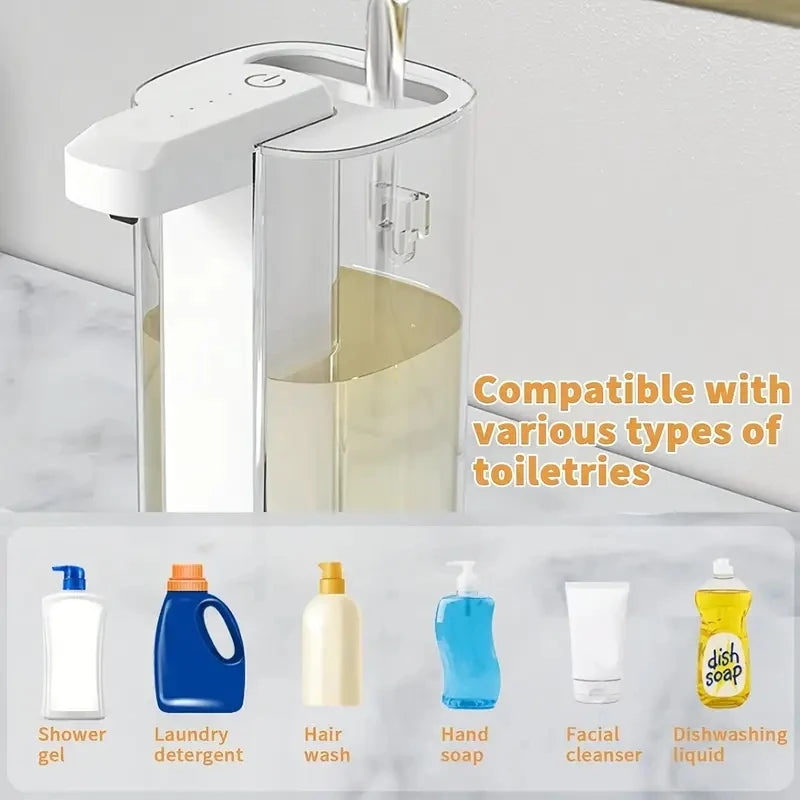 500ML Touchless Transparent Bottle IPX5 Waterproof USB Rechargeable New Electric Infrared Automatic Sensor Liquid Soap Dispenser