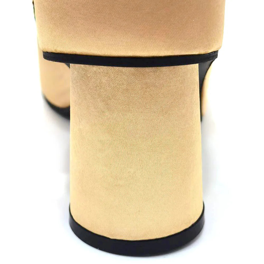 2024 Gold Party Shoe and Bag for Wedding Italy Style Matching Shoes and Purse Set for Bride Bridal High Heels Sandals Bag