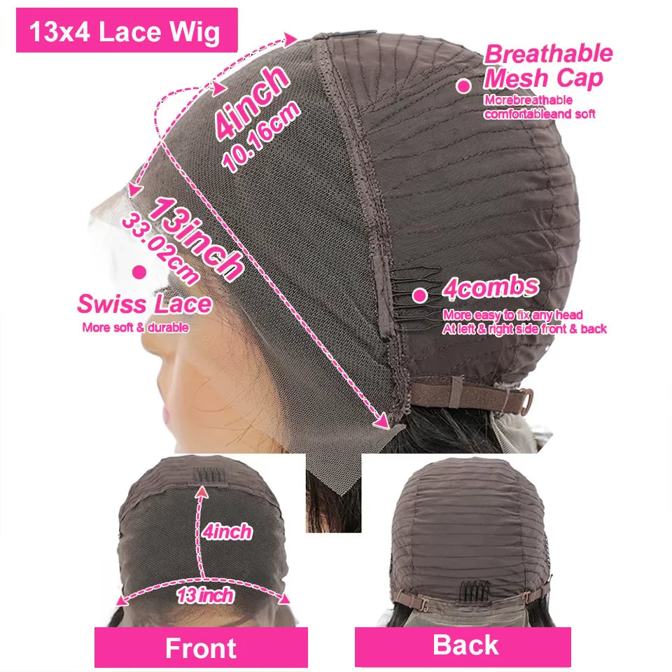 4/27 Body Wave Short Bob Wig Human Hair 13x4 Hd Full Lace Front Wig 12A Grade Virgin Lace Frontal Wigs For Women 230% Density