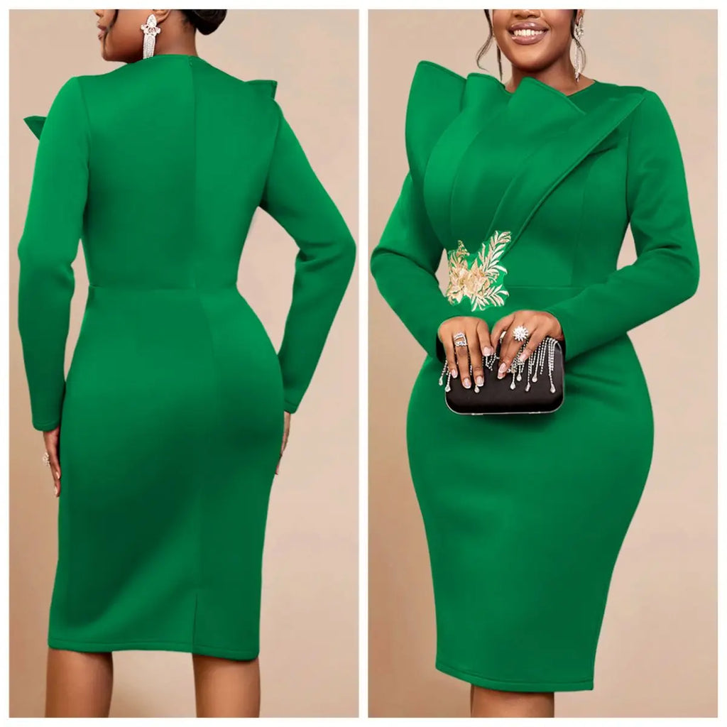 Women White Church Dresses Elegant Bodycon O Neck Ruffles Appliques High Waist Christmas Cocktail Party Nightclubs Holiday Gowns