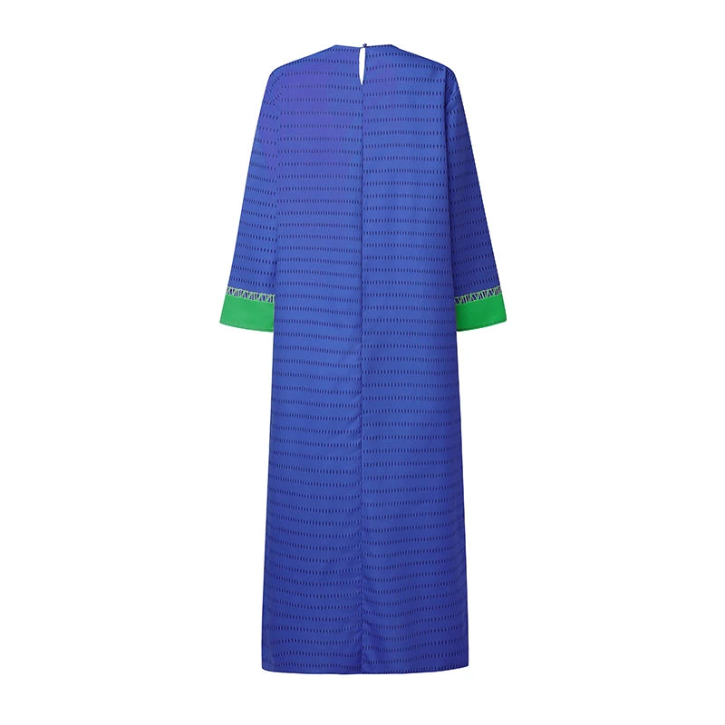 VONDA Plus Size 5XL Bohemian Women Long Sleeve Maxi Dresses 2026 Autumn V-Neck Casual Loose Print Party Vestidos Vintage Robe
