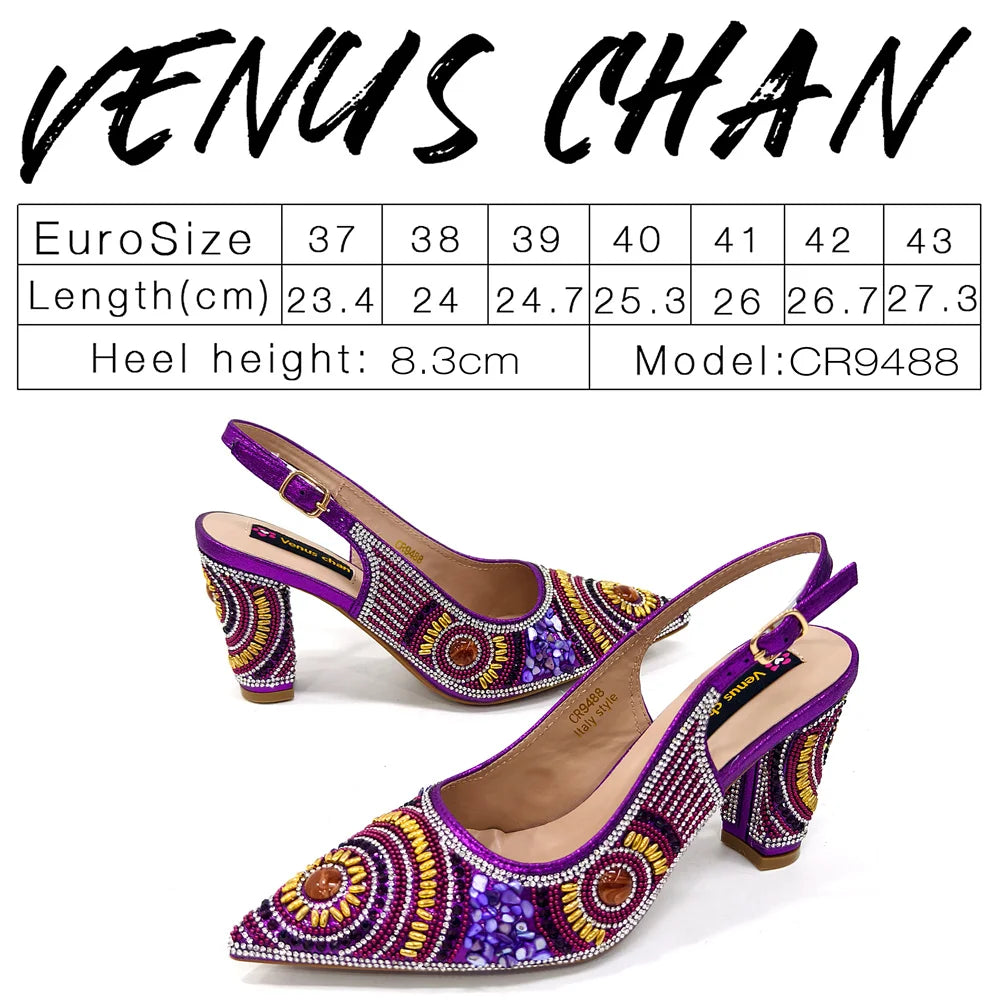 2025 Fashion Newest Arrival Orange Pointed Toe Women Sandals Shoes Matching Bag Set for Ladies Wedding Party Pump