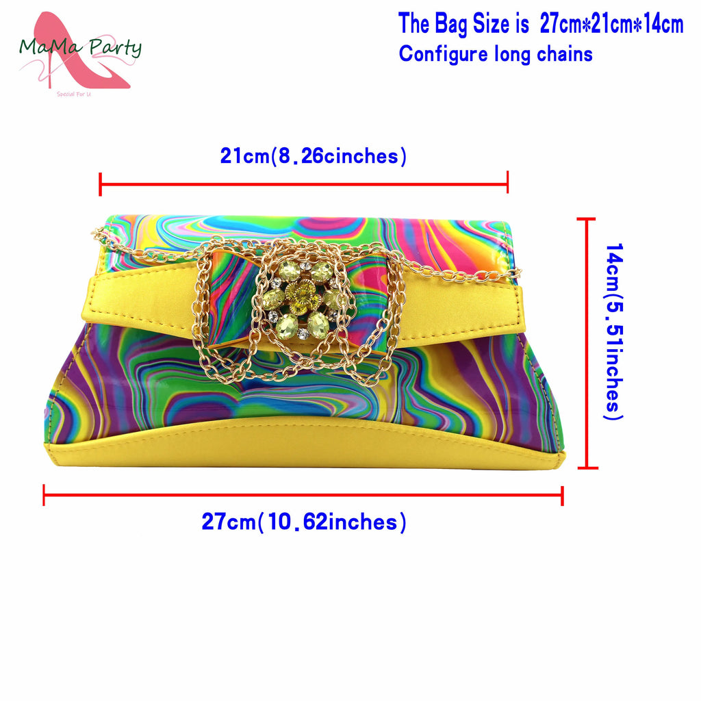 2024 Appliques Specials Italian Design Nigerian Women Shoes Matching Bag Set in Green Color INS Hot Sale Sandals