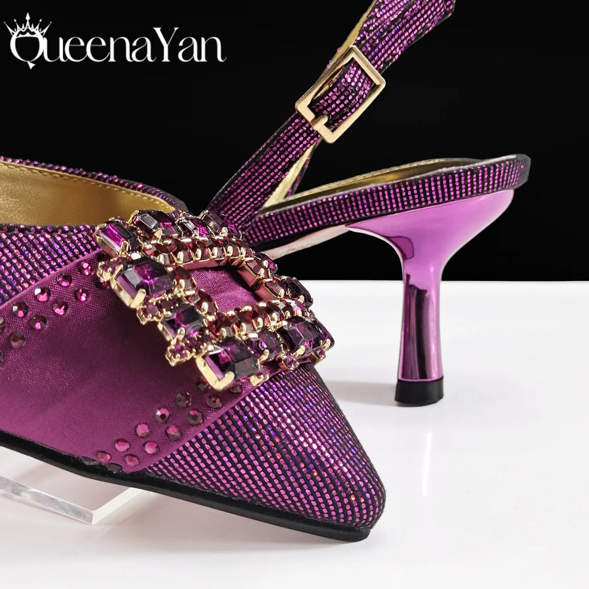 Italian Design Fashion Evening Shoes with Pointed Toe And Matching Clutch Bag Elegant Women's Footwear for Special Occasions