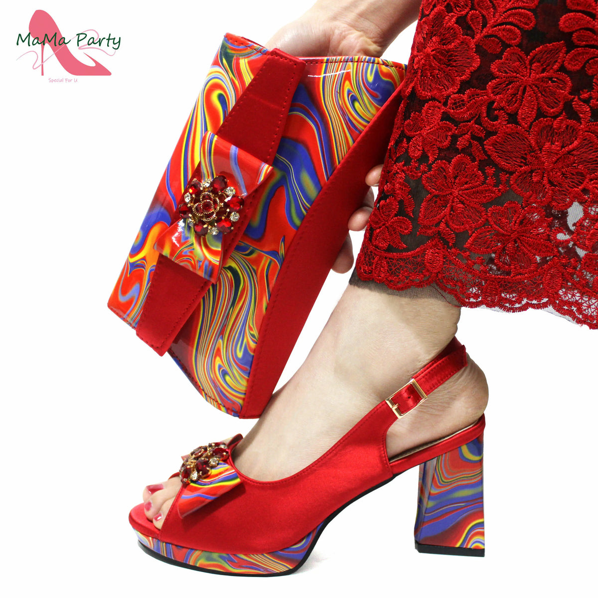 2024 Appliques Specials Italian Design Nigerian Women Shoes Matching Bag Set in Green Color INS Hot Sale Sandals