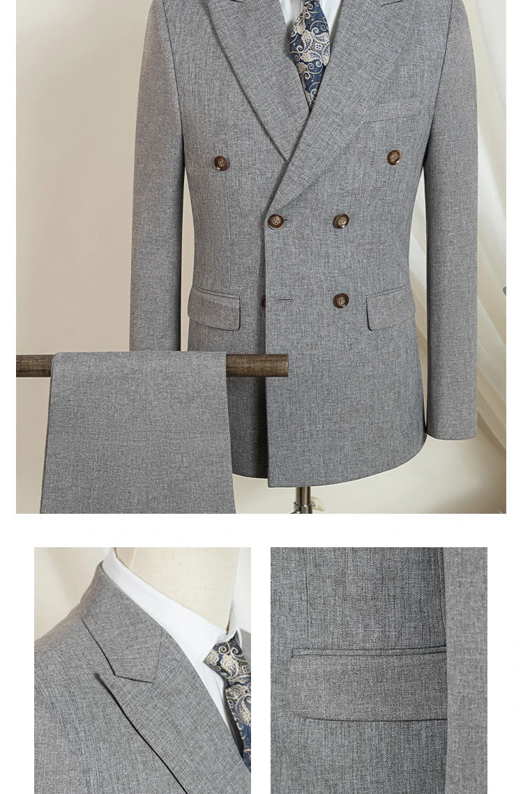 ST Cassy new Elegant Man Suit Two-piece dress light blue Modern Wedding Party Suits for Men Stylish Business office suit tuxedo