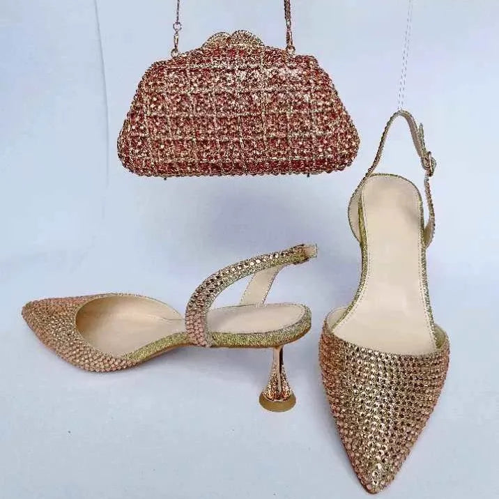 Women's Blue Color Rhinestones high heeled Shoes With Heart Clutch Diamond high-heeled Stiletto sandals For Wedding