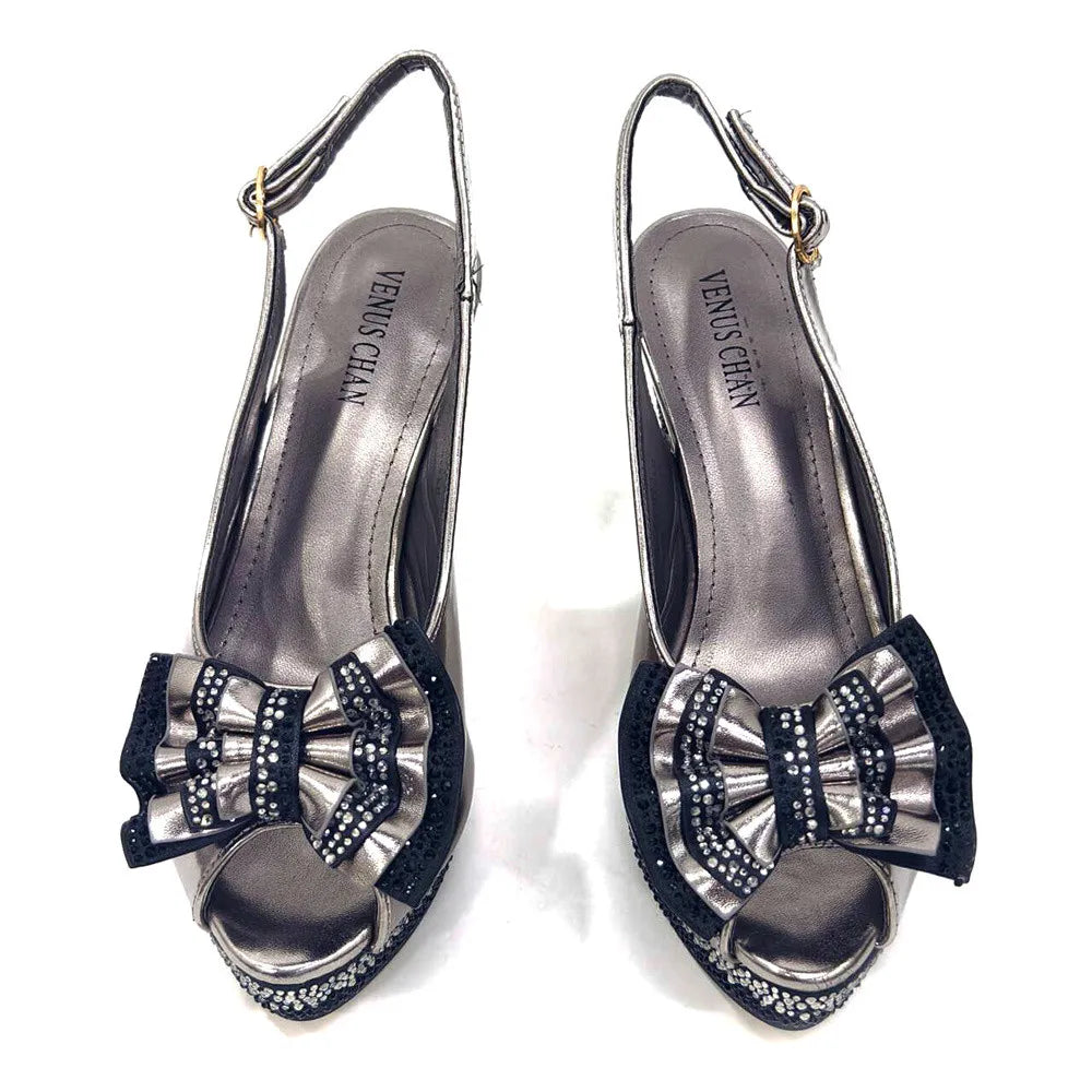 Hot Selling Satin Handmade Flowers Shoes And Bag African Women's Banquet Pointed Toe Heels Matching Shoes And Bag Wedding Party