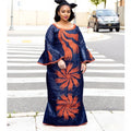 African Attire For Women Abaya Embroidery Plus Size Elegant Party Church Dress