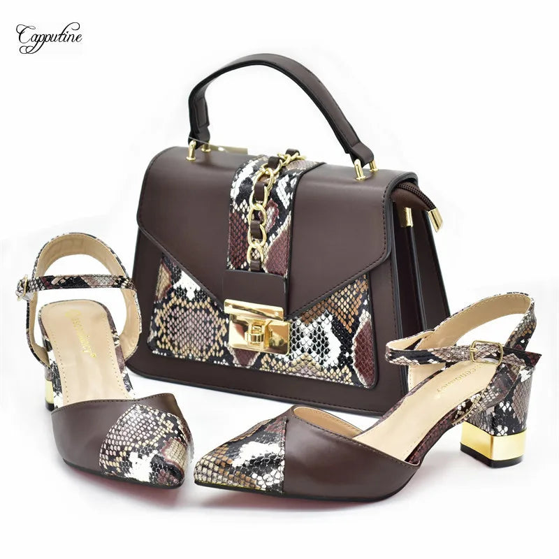 Yellow Women Shoes And Bag Set African Ladies High Heel Pumps Match With Handbag Sandals Clutch Femmes Sandales Escarpins 958-9