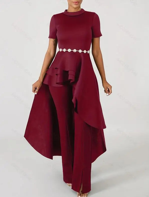 Womens Casual Shirt Dress High Low Irregular Ruffle Hem Blouse Asymmetrical Peplum Long Tunic Tops