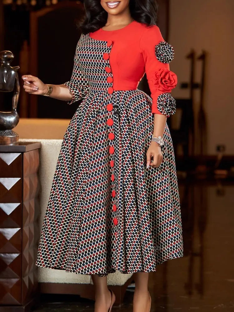African Dresses For Women Elegant Polyester Muslim Fashion Abayas Dashiki Robe Kaftan Long Maxi Dress Turkish Africa 2025 New