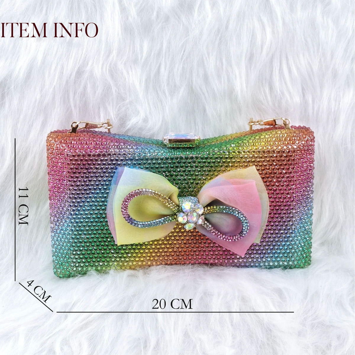 The latest INS Style Pointed Rhinestone Shallow Mouth Temperament High Heels Rainbow Color Women's Shoes And Bags