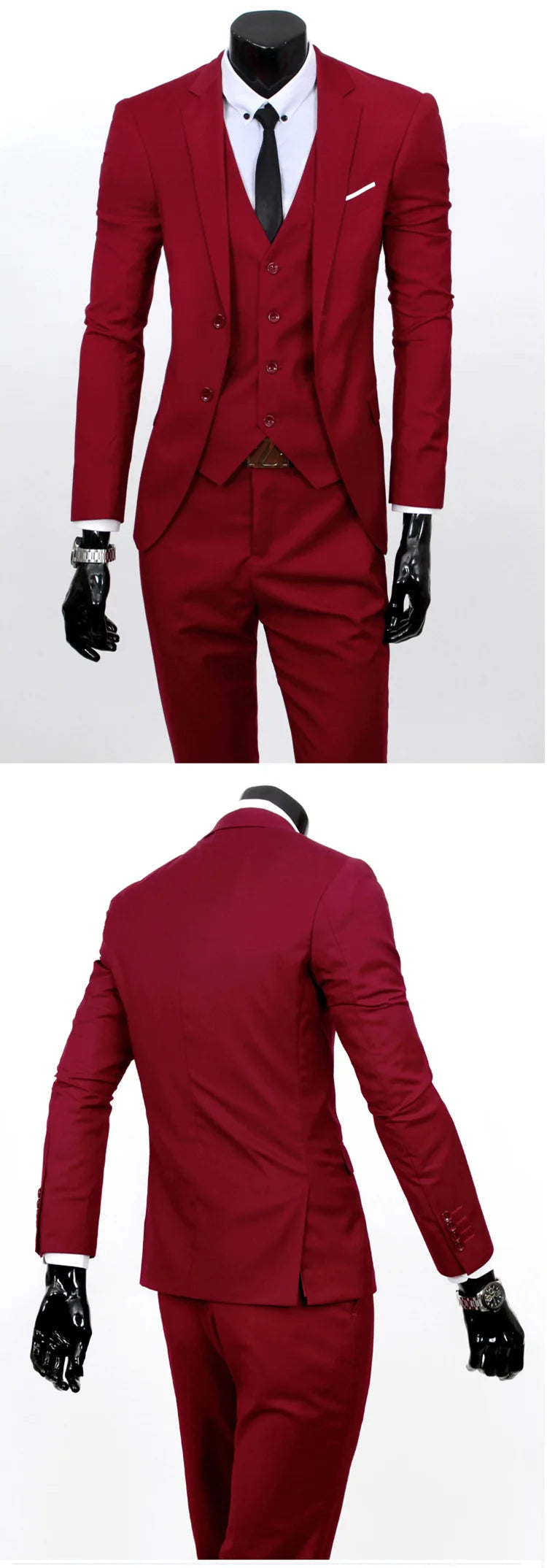 Groom Suit Men Three Piece Set British Style Slim Fit Wedding Suit Business Casual Summer