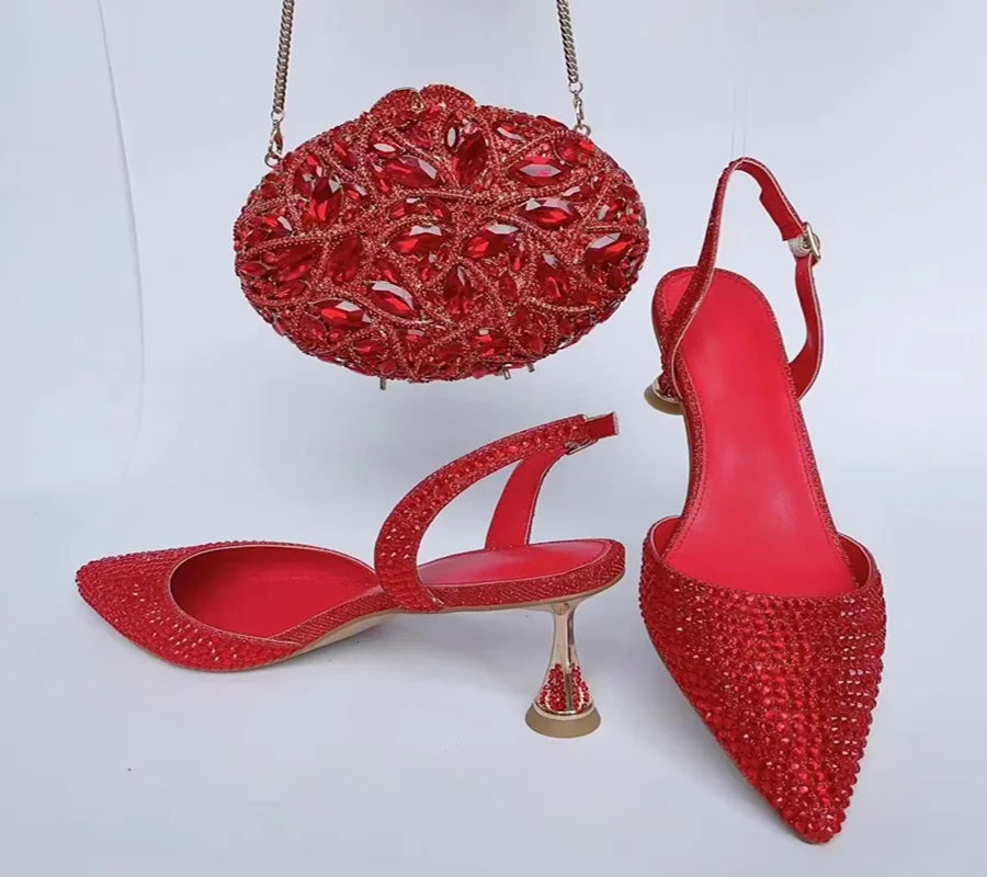 Women's Blue Color Rhinestones high heeled Shoes With Heart Clutch Diamond high-heeled Stiletto sandals For Wedding