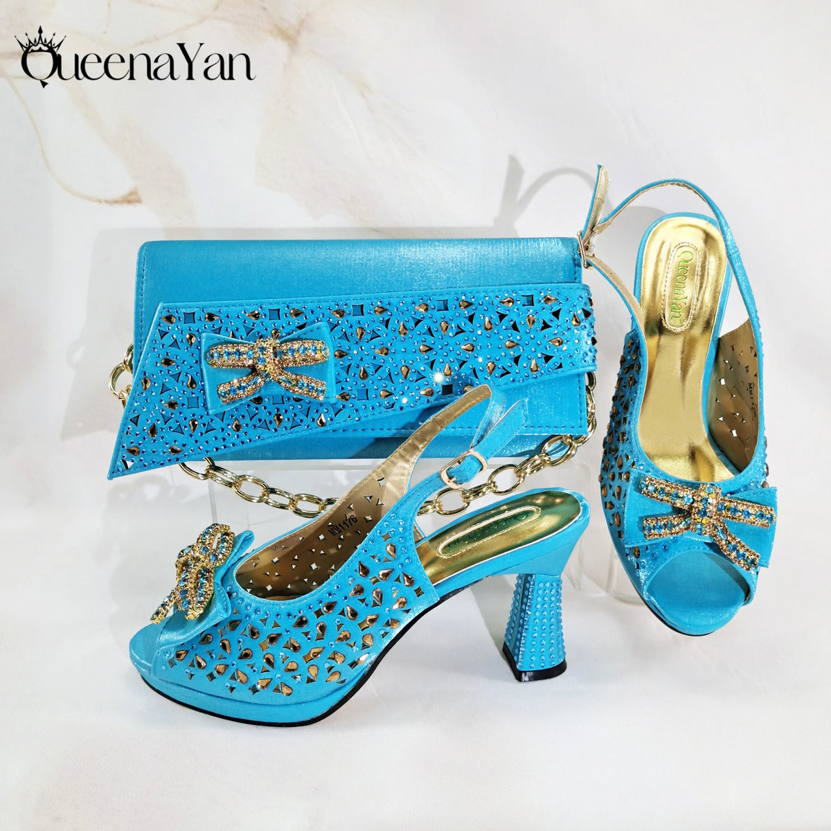 2025 Elegant Nigerian Style Women's Peep Toe Heel Shoes With Matching Handbag Set Stunning Orange Brown for Weddings and Parties