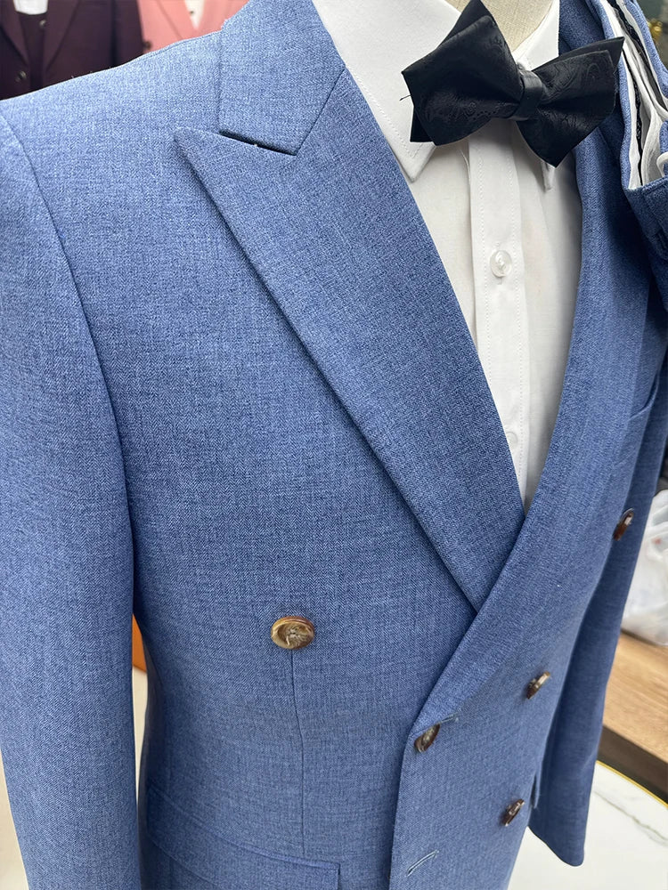 ST Cassy new Elegant Man Suit Two-piece dress light blue Modern Wedding Party Suits for Men Stylish Business office suit tuxedo