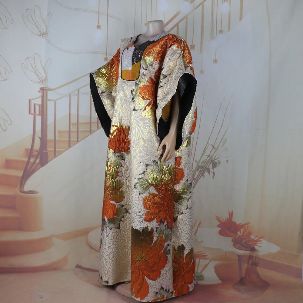 African woman boubou african dresses for woman luxury africa clothing church dresses for woman african  Wear a headscarf