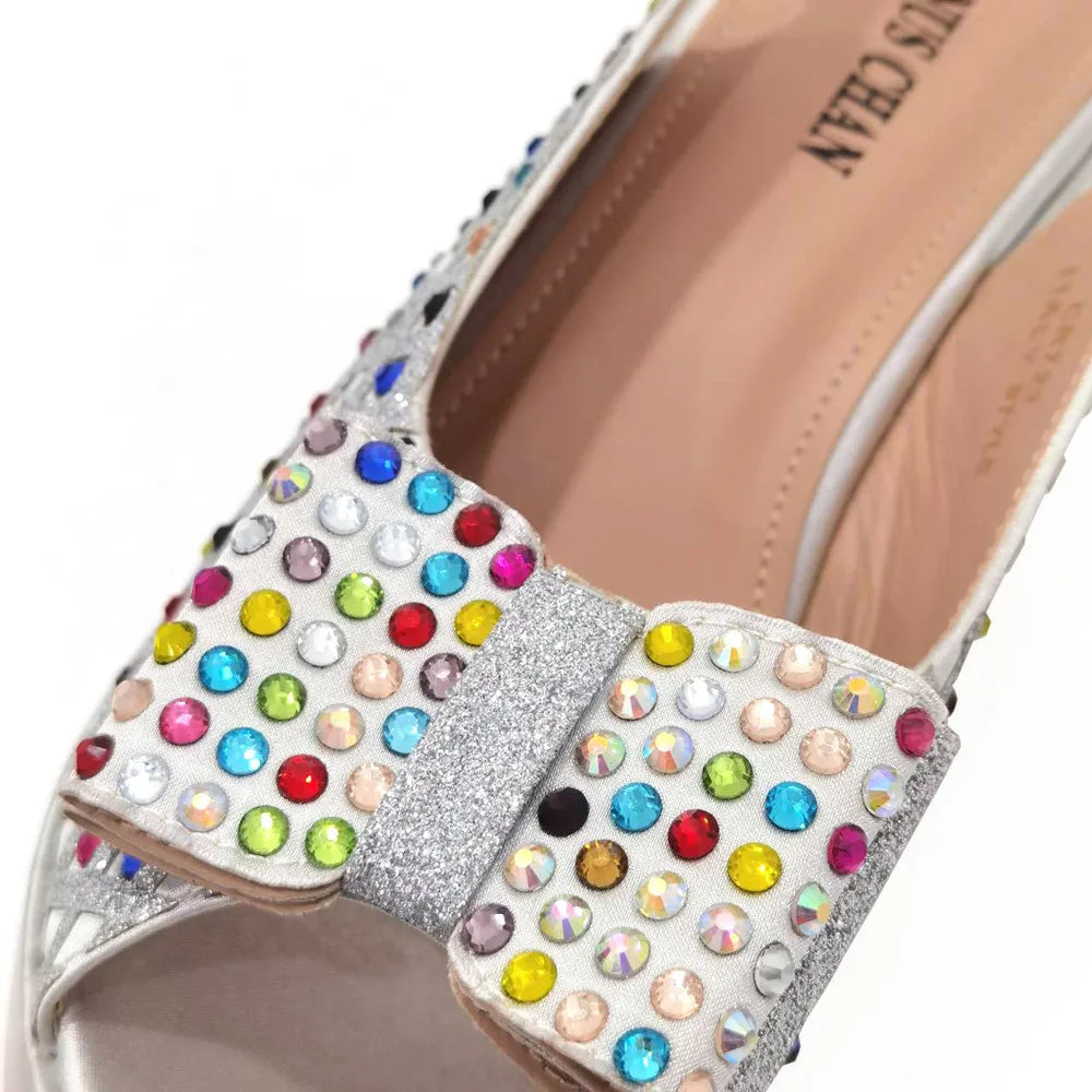 2024 Gold Party Shoe and Bag for Wedding Italy Style Matching Shoes and Purse Set for Bride Bridal High Heels Sandals Bag