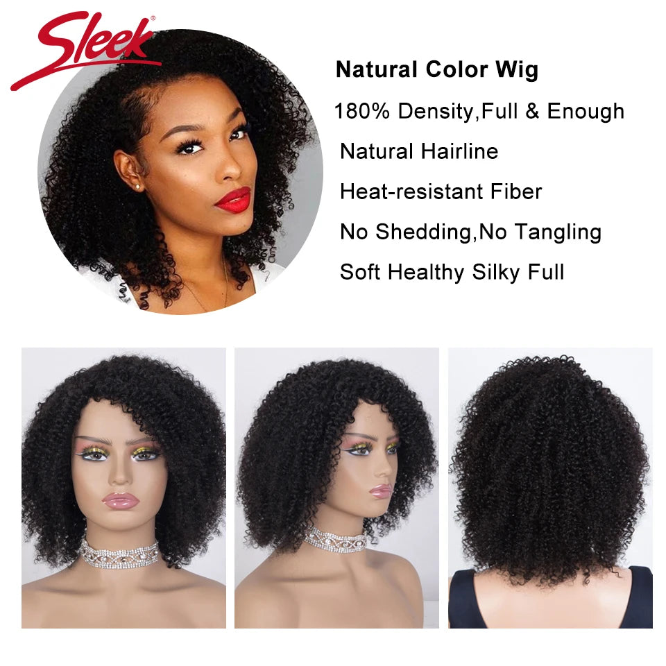Sleek Afro Kinky Curly Black Human Hair Wigs Ombre T1B/30 Brazilian Curly Machine Made Remy Cheap Human Hair Wigs