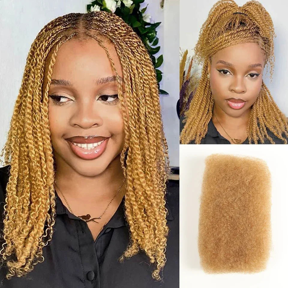 Best 100% Afro Kinky Bulk Hair Virgin Remy Human Hair  No Attachment for Braiding Mini Twist Dreadlock BraidsTop Quality