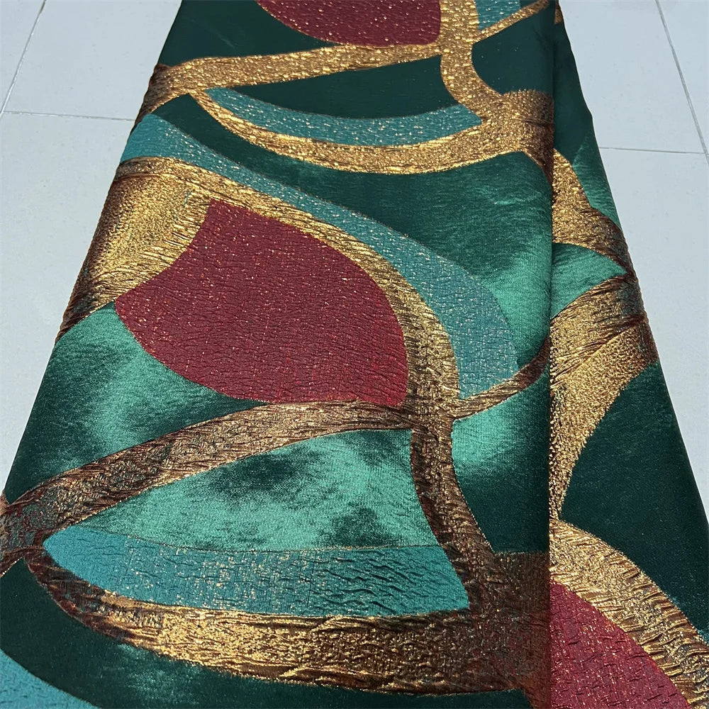 African Nigerian High-Quality Tulle Lace Fabric Jacquard Organza Embroidery Guipure 5 Yard for Party Prom Latest Design YXZ175