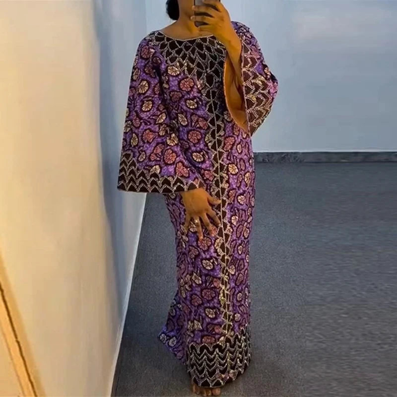 VONDA Bohemian Party Dress Elegant Women Printing Sundress Vintage Flare Long Sleeve Maxi Vestidos Oversized O-Neck Robe Femme