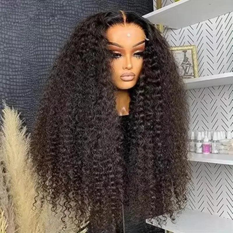 Long Deep Wave 13X4 Lace Front Synthetic Wig For Women Natural Hairline Baby Hair Preplucked Bleach Knots Cosplay Daily Party