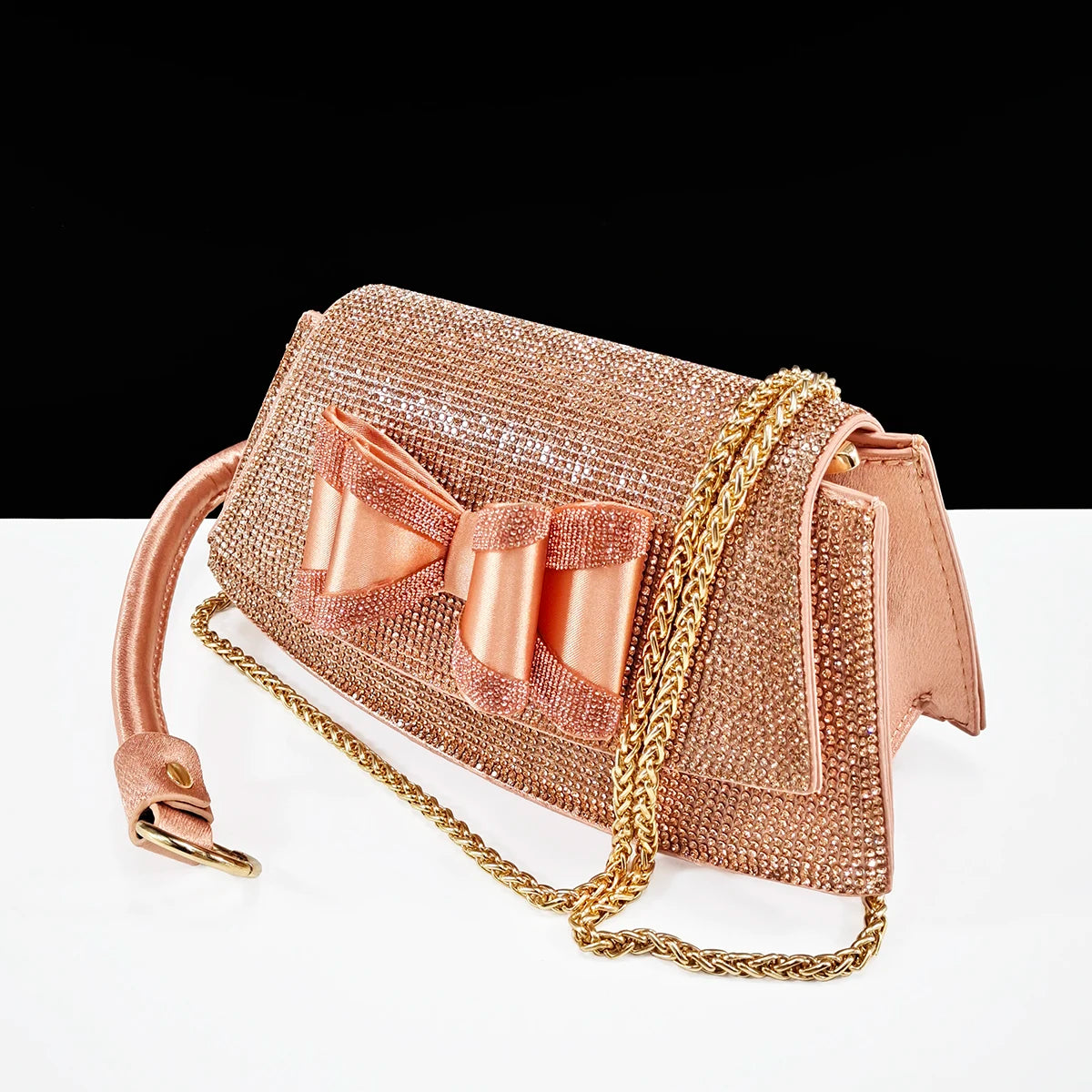 Queena Yan Italian Design High Quality Elegant Butter-fly Design Decoration Peach Color Party Wedding Women Shoes and Bag